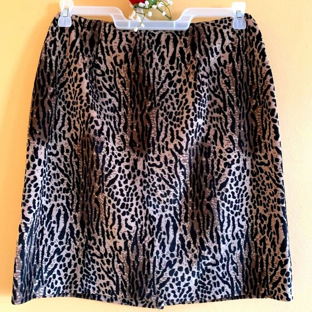 AGB Byer Vintage Skirt Size 10 Animal Velvet Skirt A-Line Knee Mini Skirt